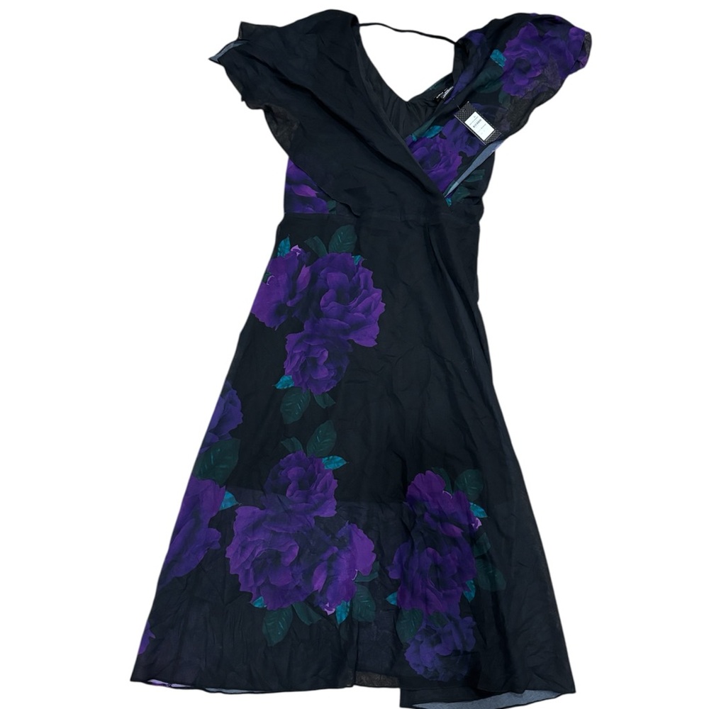 City Chic Black and Purple Asymmetrical Dress